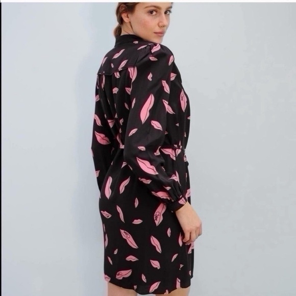DVF Diane von Furstenberg Falling Lips Tie-Waist Dress - Picture 8 of 12